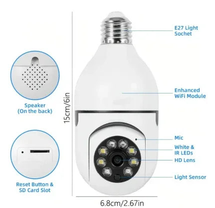 Wireless PTZ Bulb Camera – Gadget Bazar Online