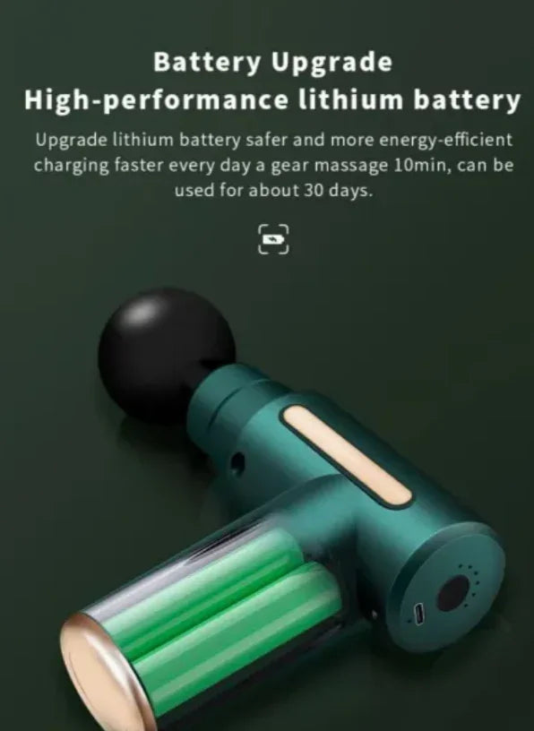 Rechargeable portable massage gun for deep tissue massage