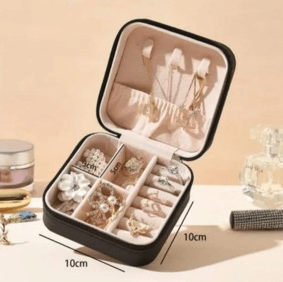 Portable velvet jewelry storage case with zipper COD Pakistan