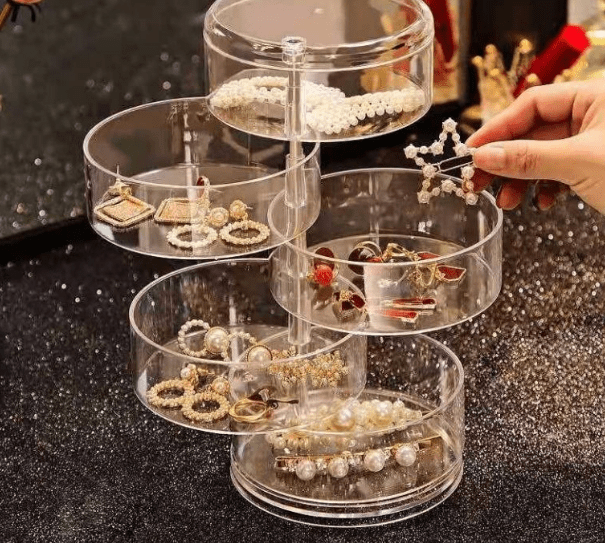 Round acrylic organizer for necklaces and bracelets Pakistan