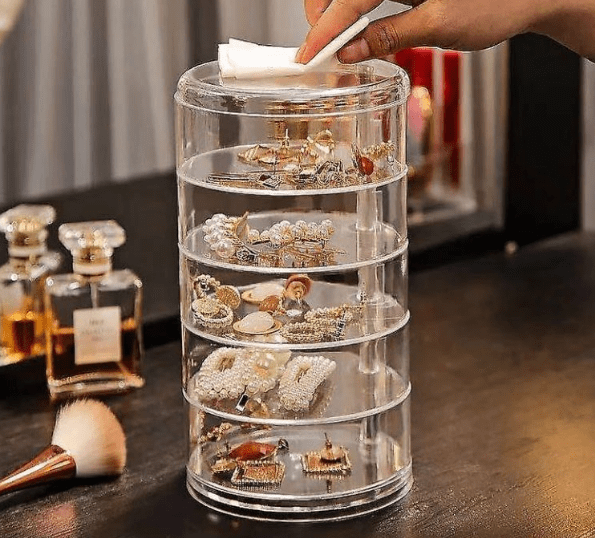 Compact vanity jewelry holder with 5 layers Pakistan
