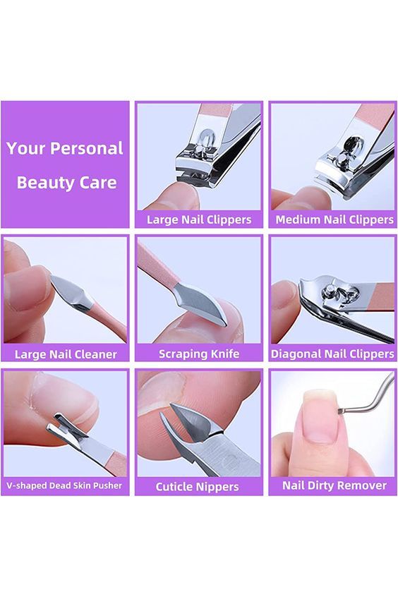 Professional manicure pedicure kit for personal grooming