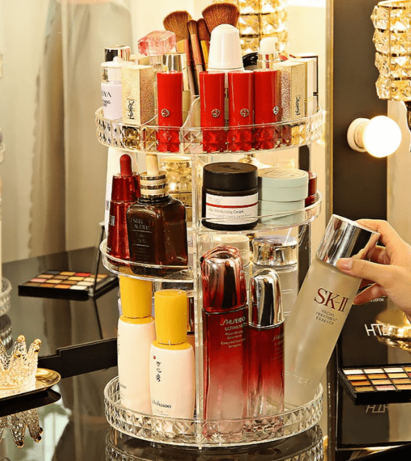 Diamond-cut design cosmetic organizer for dressing table Pakistan
