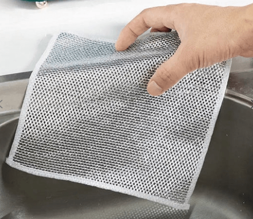 Steel wire dishwashing cloth for kitchen cleaning
