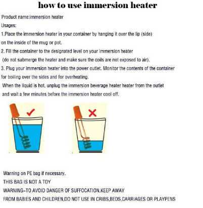 Portable water heating rod with rapid heating technology