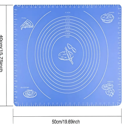 Durable non-slip silicone dough mat for pizza and bread