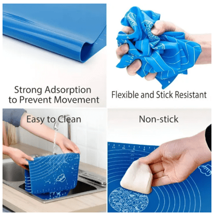 Reusable baking mat for rolling fondant and pastry