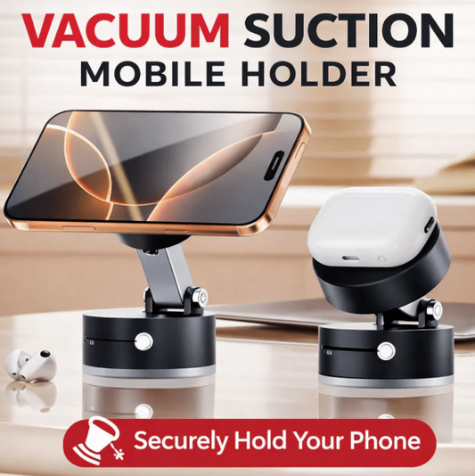 Vacuum suction magnetic mobile holder for car dashboard